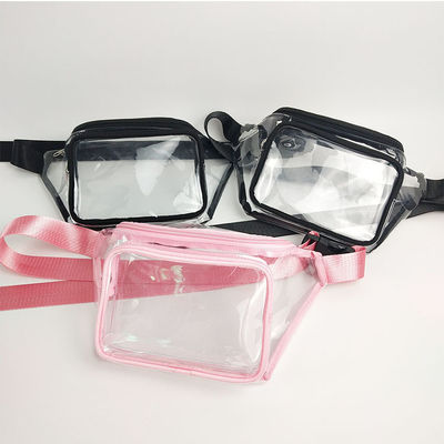Sport Shopping PVC Transparent Waist Toiletry Bag With BS Plastic Buckle